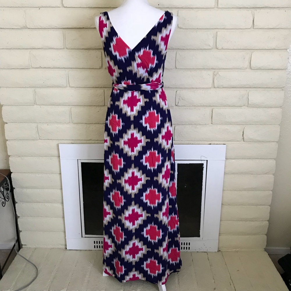 Maxi dress with tie Floor length multi color - Picture 4 of 5